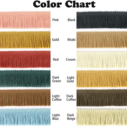 Sewing Fringe Trim 13.7 Yards x 1 Inch Tassel Trim Sewing Accessory Lace for Clothes Home Decoration DIY (Gold)
