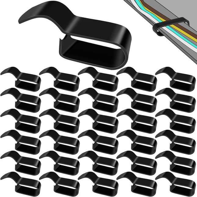 15 Pack Trailer Frame Wire Clips Black Push-On Chassis Wire Clips Anti-Corrosion Spring Steel Harness