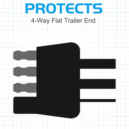 8 Pack 4-pin Flat Trailer Wiring Harness Connector Dust Cover Black Vehicle Side Plug Terminals Connection Dust Cover Bulk for Trailer Replace Against Dirt Water Rust
