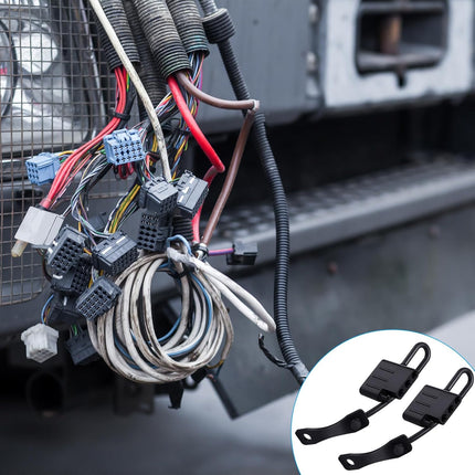 8 Pack 4-pin Flat Trailer Wiring Harness Connector Dust Cover Black Vehicle Side Plug Terminals Connection Dust Cover Bulk for Trailer Replace Against Dirt Water Rust