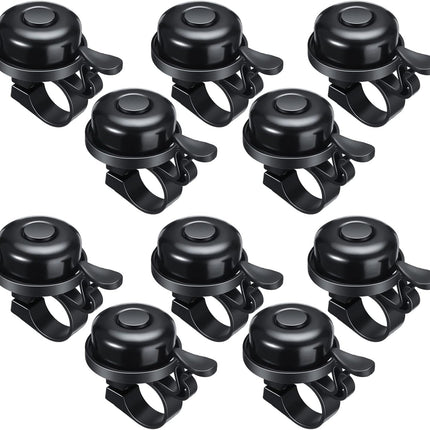 Bike Bells Bulk Aluminum Loud Crisp Bicycle Bell Clear Sound Mountain Bike Accessories Easy Installation for Boys Girls Adults Kids, Black