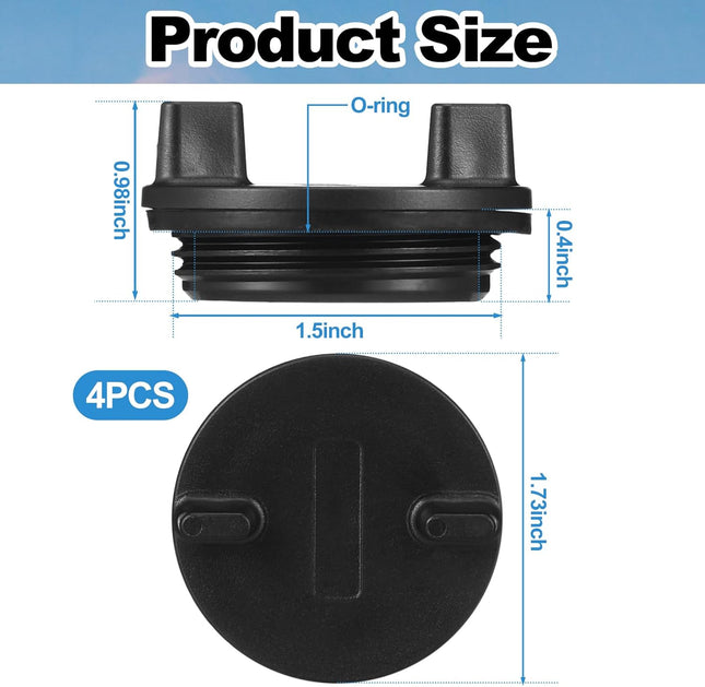 4 Pcs Fuel Deck Fill Cap for Boat Gas Tank Black Marine Fuel Filler Cap with O-Ring Seal Non-Locking – product detail