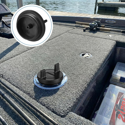 4 Pcs Fuel Deck Fill Cap for Boat Gas Tank Black Marine Fuel Filler Cap with O-Ring Seal Non-Locking Plastic Replacement Universal