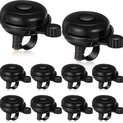 15 Pcs Classic Bike Bell Aluminum Bicycle Bell Loud Crisp Clear Sound Bike Accessories Easy Installation for Adults Kids Girls Boys, Black