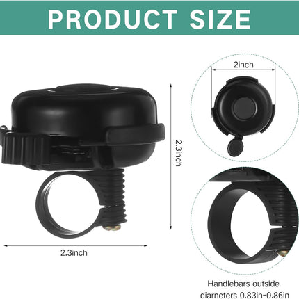 15 Pcs Classic Bike Bell Aluminum Bicycle Bell Loud Crisp Clear Sound Bike Accessories Easy Installation for Adults Kids Girls Boys, Black