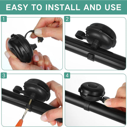 15 Pcs Classic Bike Bell Aluminum Bicycle Bell Loud Crisp Clear Sound Bike Accessories Easy Installation for Adults Kids Girls Boys, Black