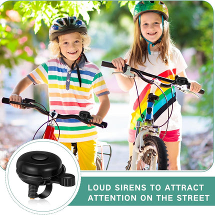 15 Pcs Classic Bike Bell Aluminum Bicycle Bell Loud Crisp Clear Sound Bike Accessories Easy Installation for Adults Kids Girls Boys, Black