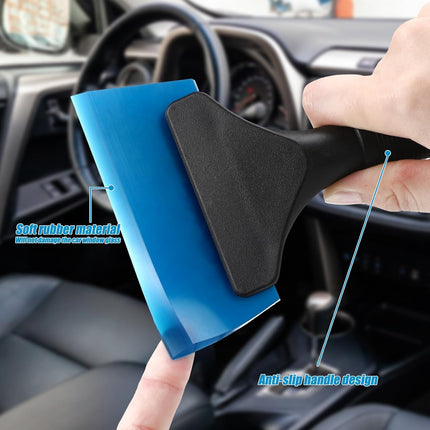 2 Pcs Side Mirror Squeegee Small 39 Inch Retractable Handle Car Squeegee with 5 Inch Car Window Mini Rearview Mirror Wiper for Glass Door Rainy Foggy Accessories