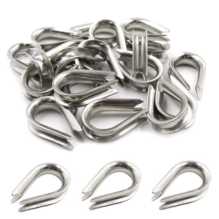 M5 Stainless Steel Thimble for 5/32" - 3/16" Dia Wire Rope Cable Thimbles Rigging-20pcs