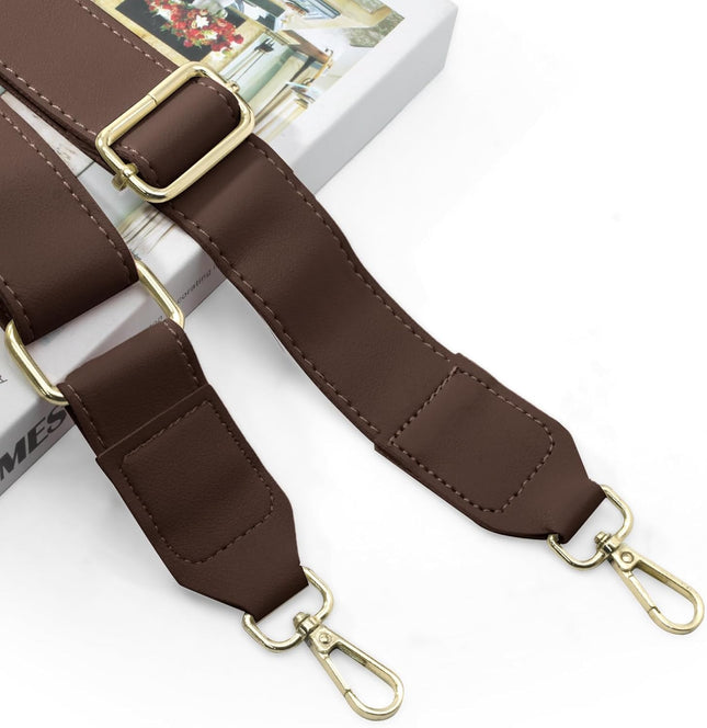 Dark Brown Leather Purse Strap Wide Adjustable Shoulder Purse Strap Handbags Replacement Crossbody Straps – product detail