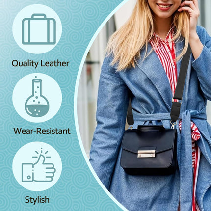Dark Brown Leather Purse Strap Wide Adjustable Shoulder Purse Strap Handbags Replacement Crossbody Straps with Swivel Clasps, 33~55inch