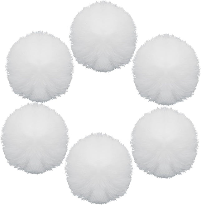 12 Pack Small Faux Fur Pom Pom Balls 2.75 inch Fluffy Pompom Ball Elastic Loop Accessories White Pompoms – product detail