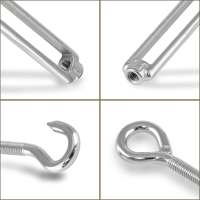 5pcs M5 Stainless Steel 304 Hook & Eye Turnbuckles Adjustable Wire Rope Tensioner – product detail