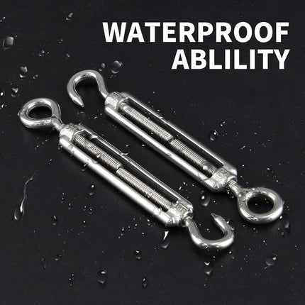 5pcs M5 Stainless Steel 304 Hook & Eye Turnbuckles Adjustable Wire Rope Tensioner