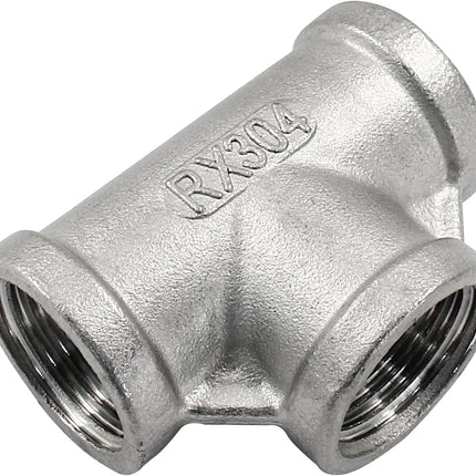 2 PCS 1/2 Inch Female NPT Tee Pipe Adapter Cast Pipe Fitting, Stainless Steel 3-Way T Shaped Pipe Fitting Adapter