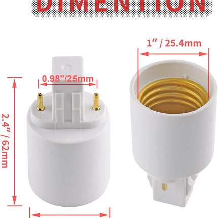 4pcs Gx23 to E26/E27 Socket Adapter, Gx23 to E27 Lamp Base Holder, 2 Pin Bulb Base Converter LED Accessories