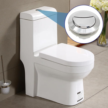 Toilet Tank Push Button 48mm Thread Diameter Dual Push Flushing Button Adjustable Toilet Water Tank Button Replacement, Pack of 1
