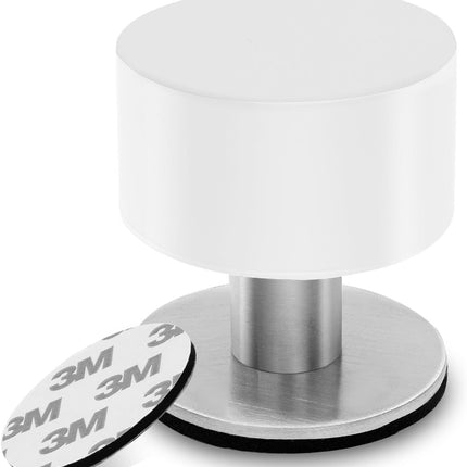 White Door Stops with Extra Stickers, No Drill Heavy Duty Rubber Doorstops,Sound Dampening Door Stopper for Bottom of Door, Home & Office Use, 1 Pack