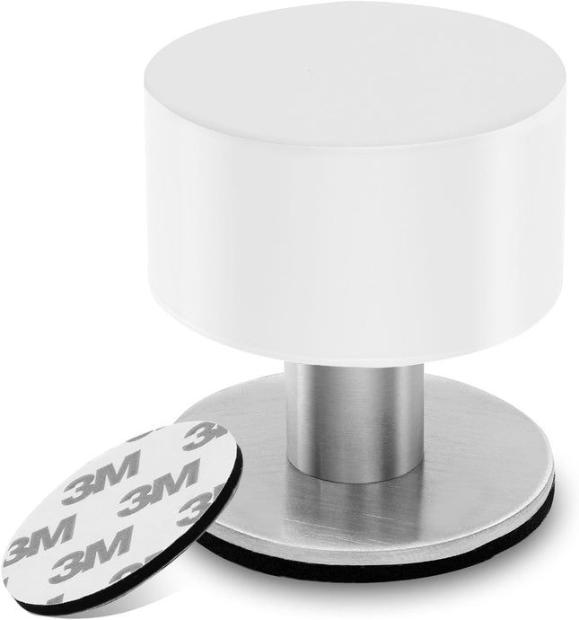 White Door Stops with Extra Stickers No Drill Heavy Duty Rubber Doorstops Sound Dampening Door Stopper for