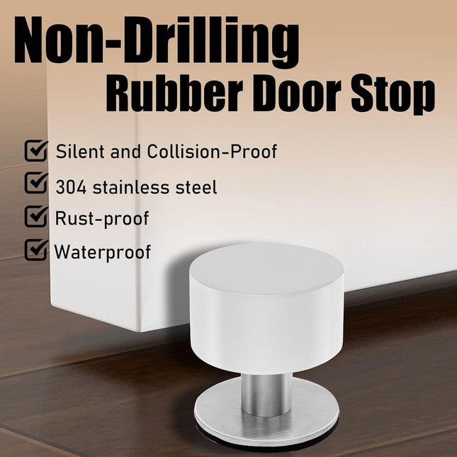White Door Stops with Extra Stickers No Drill Heavy Duty Rubber Doorstops Sound Dampening Door Stopper for – product detail