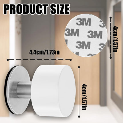 White Door Stops with Extra Stickers, No Drill Heavy Duty Rubber Doorstops,Sound Dampening Door Stopper for Bottom of Door, Home & Office Use, 1 Pack