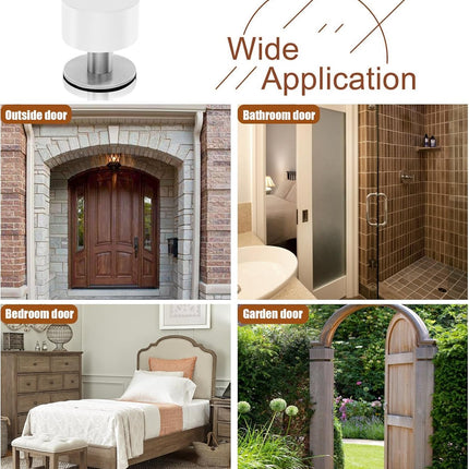 White Door Stops with Extra Stickers, No Drill Heavy Duty Rubber Doorstops,Sound Dampening Door Stopper for Bottom of Door, Home & Office Use, 1 Pack