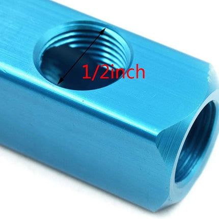 1/2" 2 Ways 5 Ports Air Hose Inline Manifold Block Splitter, Pneumatic Air Compressor Manifold Fitting - Pack of 1