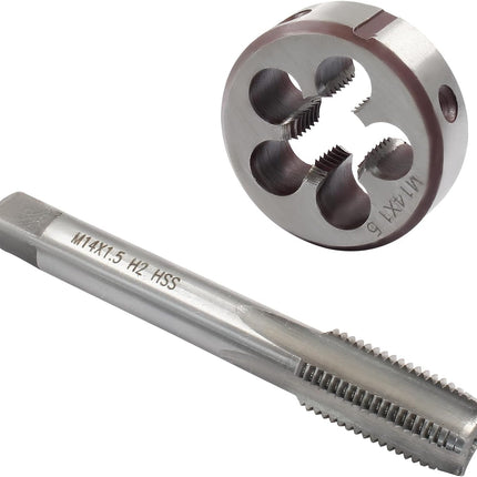 M14 x 1.5 HSS Metric Thread Tap and Die Set, Right Hand Machine Thread Tap and Round Die