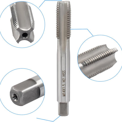 M14 x 1.5 HSS Metric Thread Tap and Die Set, Right Hand Machine Thread Tap and Round Die