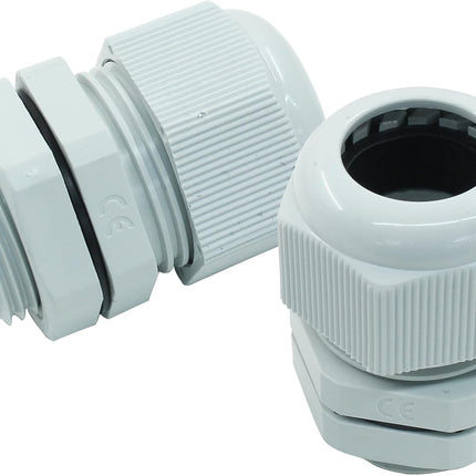 5 Pcs 3/4" NPT Cable Glands Waterproof Strain Relief Cord Connector Grip Adjustable Cable Connectors Cable Gland Joints Wire Protectors, Grey