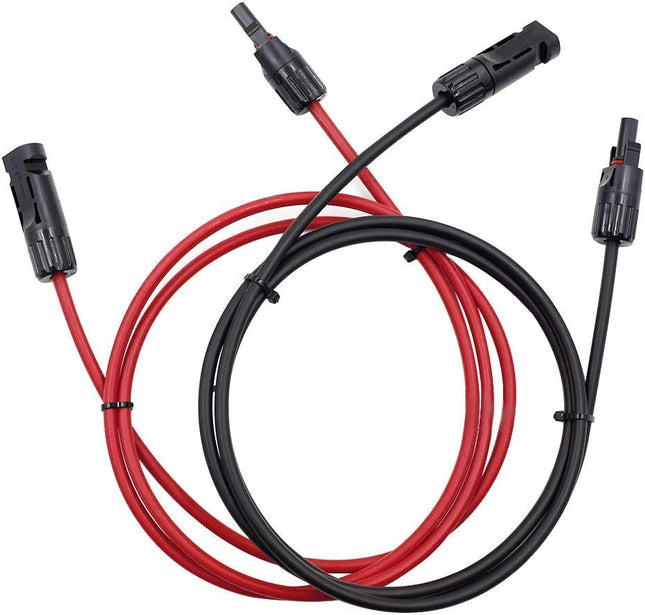 5FT Black Plus Red 12AWG(4mm 2) Solar Panel Extension Cable Wire Solar Adaptor Cable with Female and Male – product detail