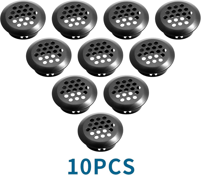 10pcs Black Circular Soffit Air Vents 3/4/19mm Round Mesh Hole Stainless Steel Louver Vent for Wardrobe – product detail