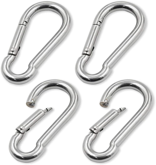 4Pack 2.75 inch Flag Pole Snap Clip Hooks Flagpole Attachment Spring Snap Hook Stainless Steel in Silver