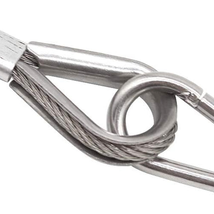 4Pack 2.75 inch Flag Pole Snap Clip Hooks Flagpole Attachment Spring Snap Hook Stainless Steel Carabiner Clips Heavy Duty Quick Link Carabiners for Indoor & Outdoor, Silver