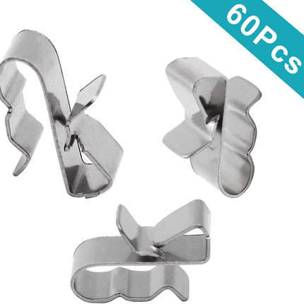 60pcs Solar Panel Cable Clips Trailer Wire Clips Stainless Steel, 0.85" / 22mm Length