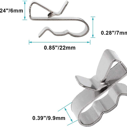60pcs Solar Panel Cable Clips Trailer Wire Clips Stainless Steel, 0.85" / 22mm Length