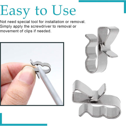 60pcs Solar Panel Cable Clips Trailer Wire Clips Stainless Steel, 0.85" / 22mm Length
