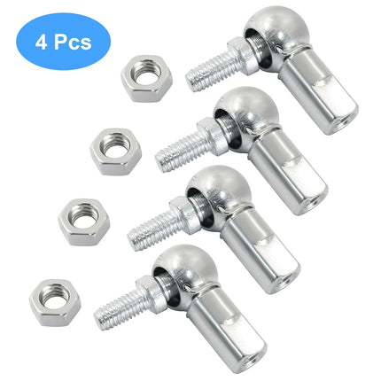 4 PCS m6 x 1.0mm Right Thread Ball Head Joint Rod End Bearing, Carbon Steel Ball Socket End Fitting for Hinge Door
