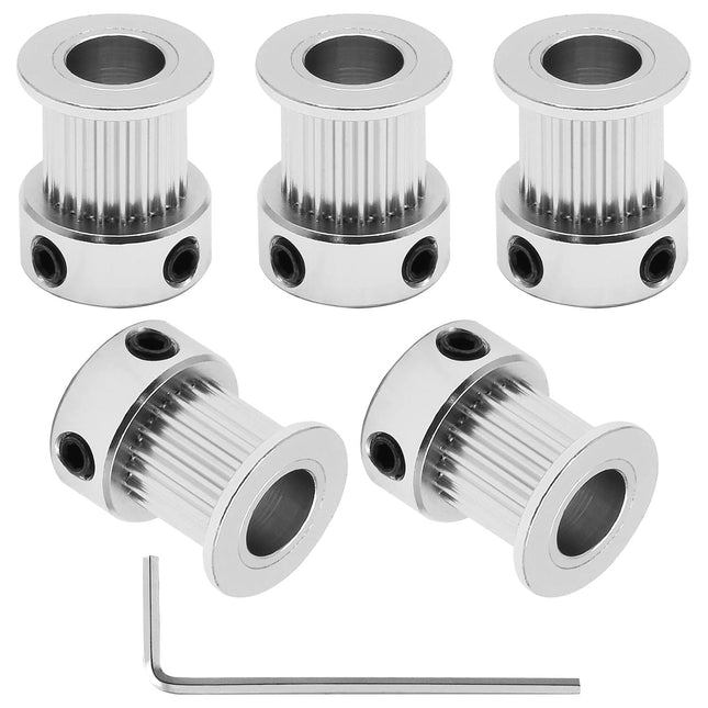 5pcs GT2 Pulley 20 Teeth 8mm Bore Fit 10mm Belt Width Aluminum Timing Pulley Wheel Synchronous Wheels Gear