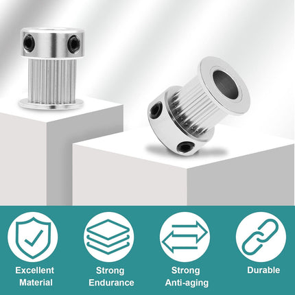 5pcs GT2 Pulley 20 Teeth 8mm Bore Fit 10mm Belt Width, Aluminum Timing Pulley Wheel Synchronous Wheels Gear Part for 3D Printer