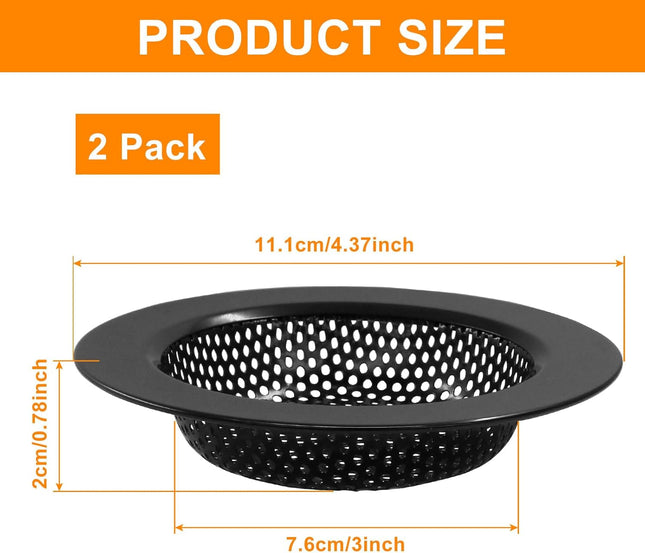 2 Pcs Sink Strainer Stainless Steel Kitchen Sink Drain Strainer Basket Cover Mesh Hair Food Catcher with – product detail
