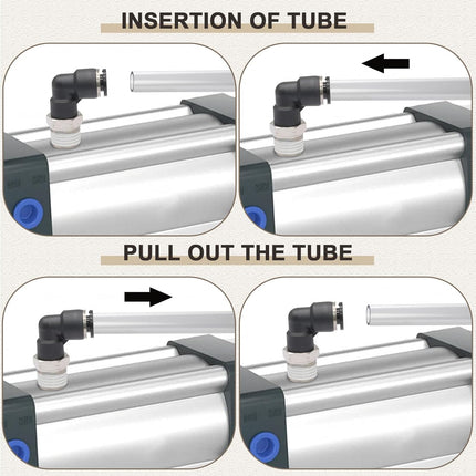 10 Pcs Push to Connect Fittings Male Elbow 1/4 Inch Tube OD x 1/8 Inch NPT Thread Quick Connect Air Line Fittings 90 Degree Pneumatic Tube Fittings