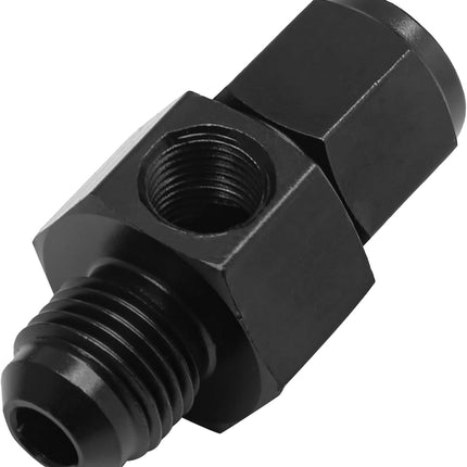 6AN Fuel Pressure Gauge Take Off Fitting Adapter, 6AN Male Flare to Female Swivel with 1/8 NPT Gauge Port Hose Adapter, Aluminum