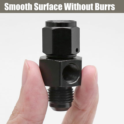 6AN Fuel Pressure Gauge Take Off Fitting Adapter, 6AN Male Flare to Female Swivel with 1/8 NPT Gauge Port Hose Adapter, Aluminum