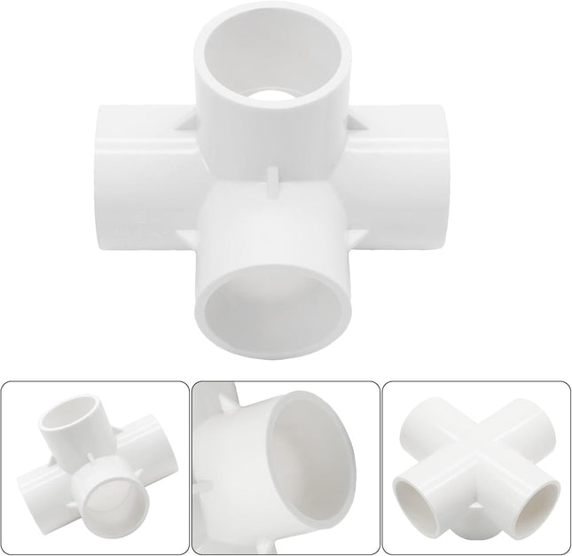 4Pcs 3/4 Inch PVC Fittings 5 Way PVC Pipe Fittings Elbow Fittings SCH40 Furniture Grade Corner Fitting – product detail