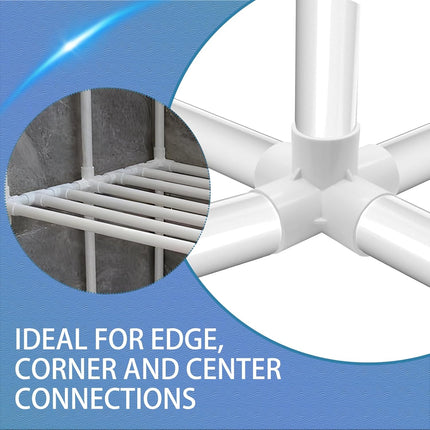 4Pcs 3/4 Inch PVC Fittings, 5 Way PVC Pipe Fittings Elbow Fittings, SCH40 Furniture Grade Corner Fitting Connector, Fits 3/4" PVC Pipes