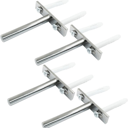 4 Pcs Hidden Floating Shelf Brackets, 3 Inch, Silver, Steel, Wall Mount, Screws and Wall Plugs Included
