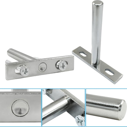 4 Pcs Hidden Floating Shelf Brackets, 3 Inch, Silver, Steel, Wall Mount, Screws and Wall Plugs Included