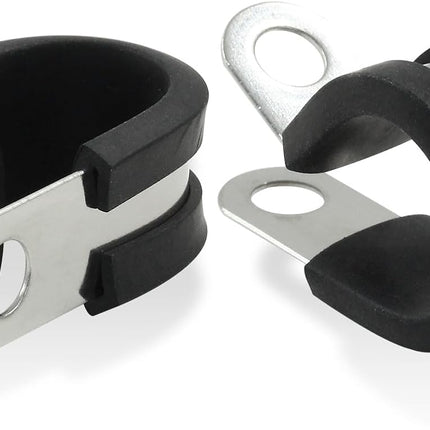 20 PCS 5/8 Inch Cable Clamp 304 Stainless Steel Pipe Clamp, Rubber Cushioned Insulated