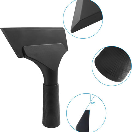 Small Squeegee 5 inch Rubber Window Tint Windshield Scraper, Non-Slip Handle Glass Cleaner for Car Glass Mirror Shower Door/Bathroom Cleaning(Pure Black, 1 Pack)